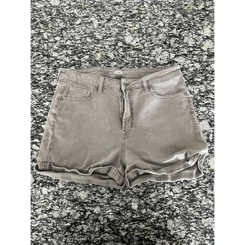 Old Navy O.G Shorts Womens 14 Beige Denim Stretch Highβ Rise All Day Comfort